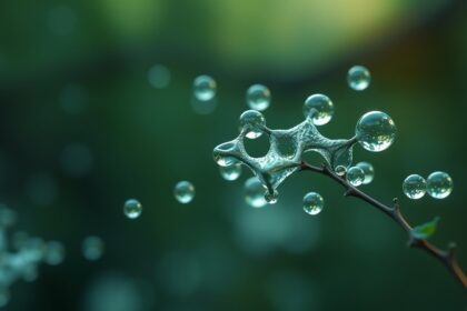 Glicin aminosav és alvás kapcsolatát szimbolizáló vízcseppek.