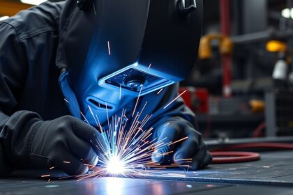 Hegesztő-inverter használata ipari környezetben, energiatakarékos hegesztés.