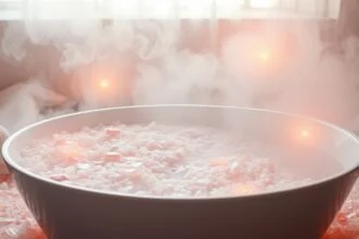 Himalája sóból készült relaxáló fürdő gőzben