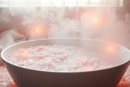 Himalája sóból készült relaxáló fürdő gőzben