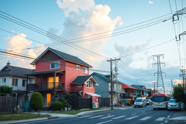 Modern házak elektromos hálózattal képe