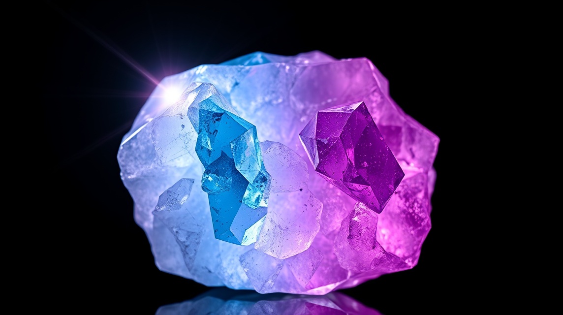 Színes fluorit kristály, mentális tisztaság támogatója