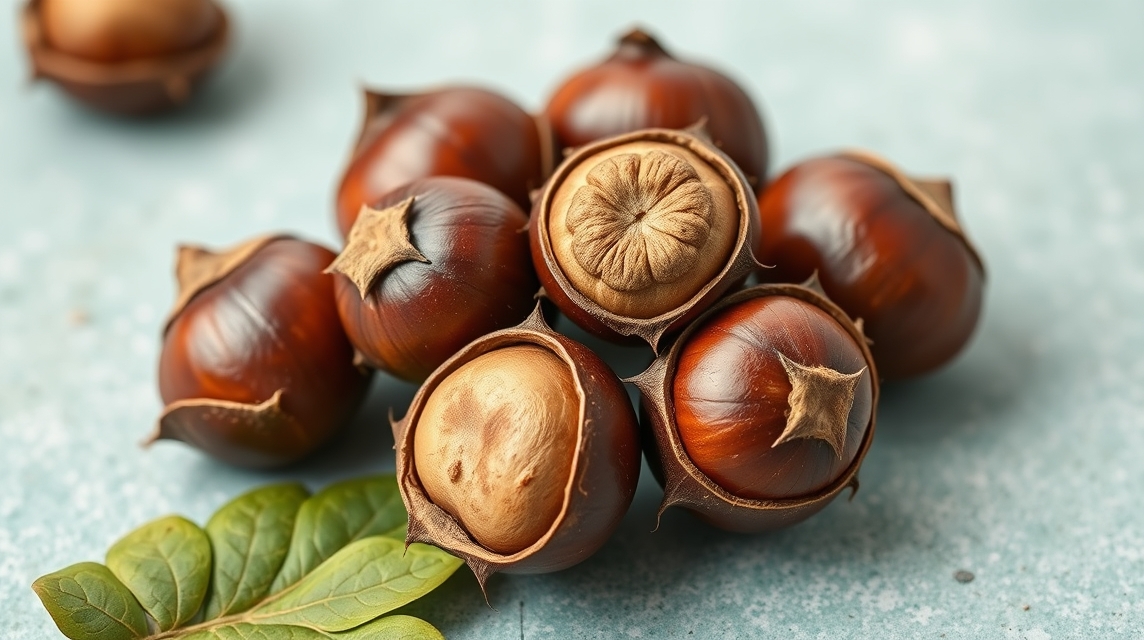 Friss vadgesztenyék és levelek, természetes gyógymódokhoz