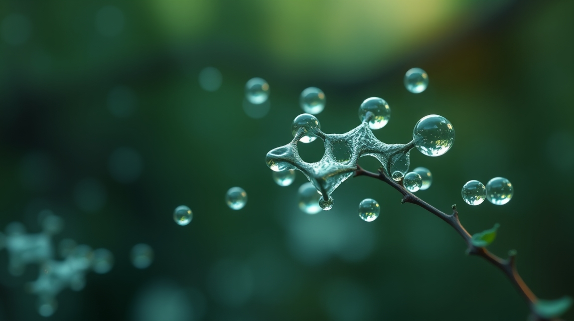 Glicin aminosav és alvás kapcsolatát szimbolizáló vízcseppek.