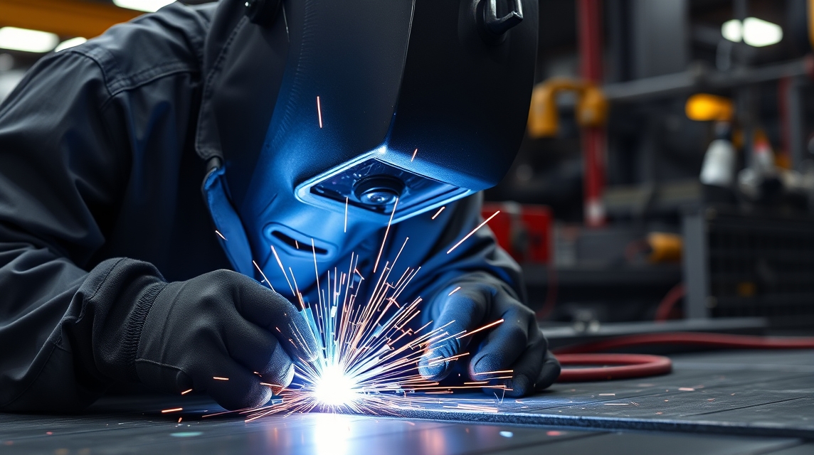 Hegesztő-inverter használata ipari környezetben, energiatakarékos hegesztés.