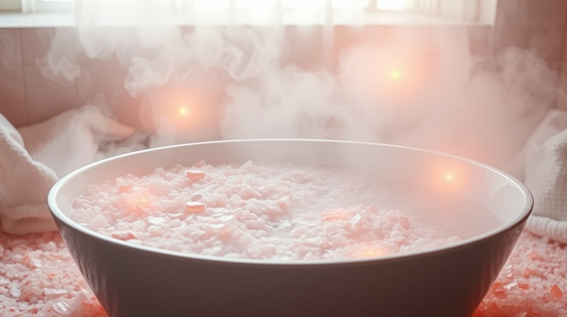 Himalája sóból készült relaxáló fürdő gőzben