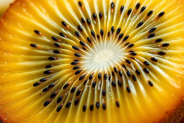 A kivi belseje, gazdag vitaminokban és antioxidánsokban.