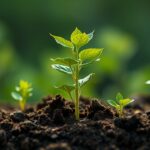 Friss növények növekedése a talajban klórmész hatására