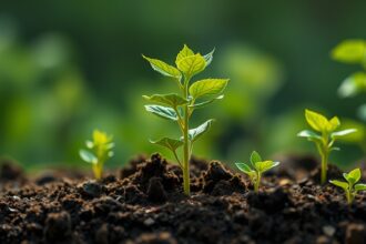 Friss növények növekedése a talajban klórmész hatására