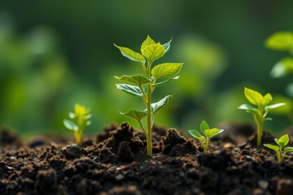 Friss növények növekedése a talajban klórmész hatására