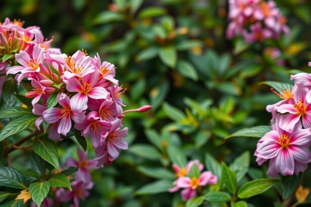 Jerikói lonc virágai zöld háttér előtt