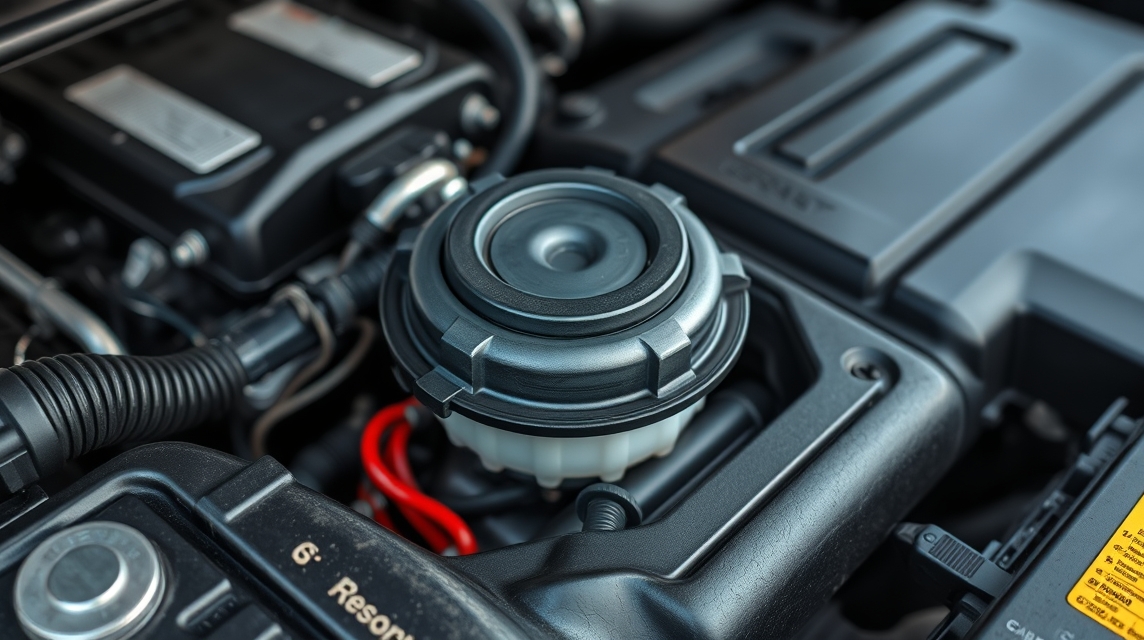 Kiegyenlítő tartály sapka az autó motorján