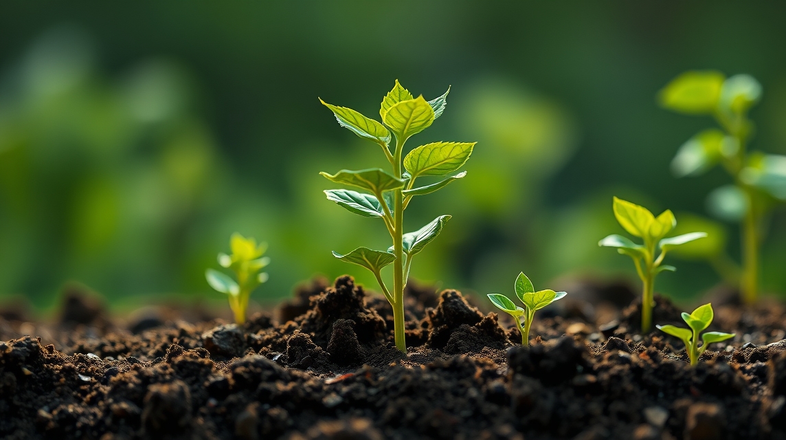 Friss növények növekedése a talajban klórmész hatására