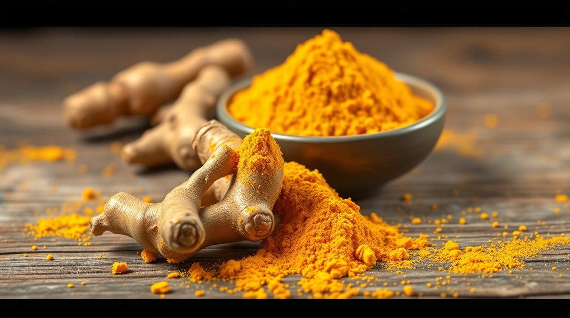 Kurkuma gyökér és por, egészséges fűszer a konyhában