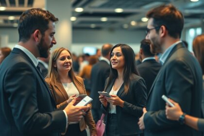 Szakmai networking esemény aktív résztvevőkkel a kapcsolatok építésére.