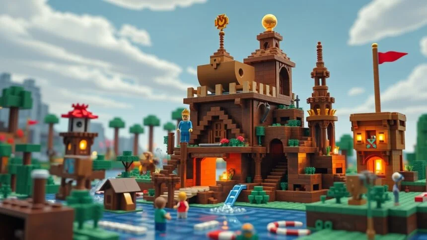 Minecraft blokképítmény, kreativitást ösztönző játék