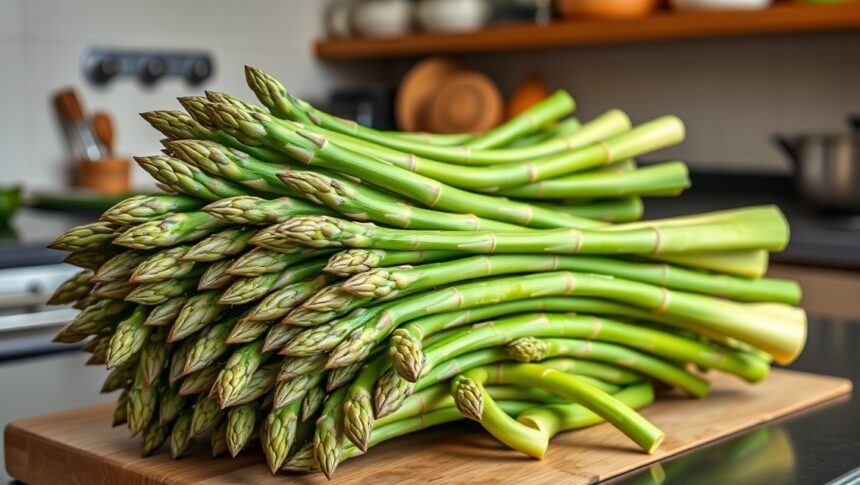 Friss spárga köteg egészséges táplálkozáshoz