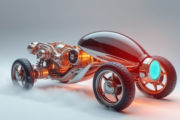 Pneumatikus motor sűrített levegővel működő futurisztikus jármű
