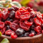 Aszalt goji bogyó egy tálban, egészséges élelmiszer