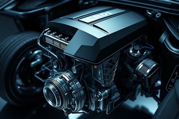 CRDI dízelmotor részlete, korszerű autóipari technológia