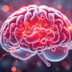 A színes ábrázolása az emberi agynak és neuronhálónak.