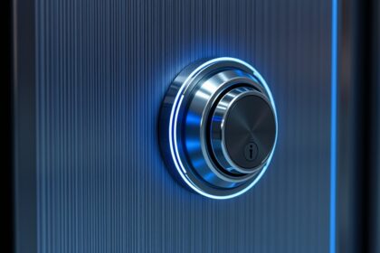 Elektromágneses ajtózár modern dizájnnal és világítással
