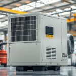 Inverter motor frekvenciaváltóval, ipari környezetben.