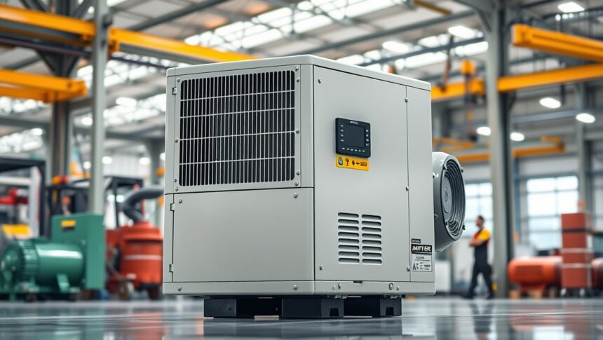 Inverter motor frekvenciaváltóval, ipari környezetben.