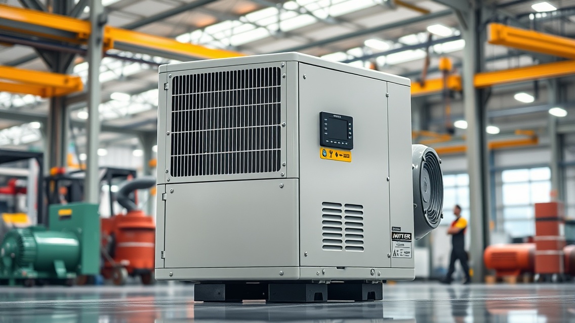 Inverter motor frekvenciaváltóval, ipari környezetben.